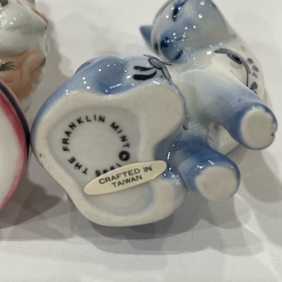 3 Franklin Mint Curio Cabinet Mini Cat Figurines Porcelain Marked Vintage Unique - Picture 11 of 16